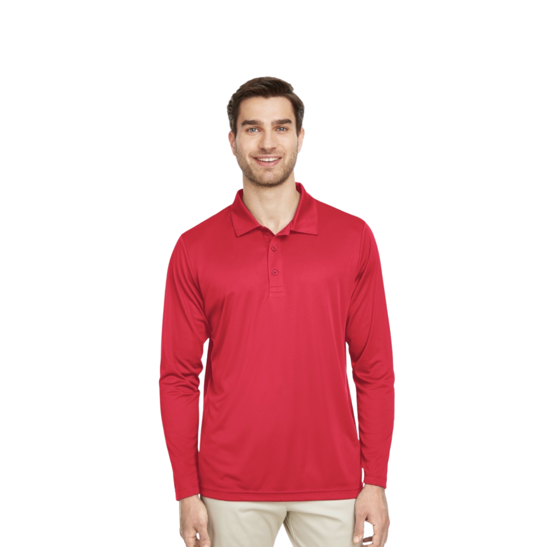 Mens Zone Performance Long Sleeve Polo